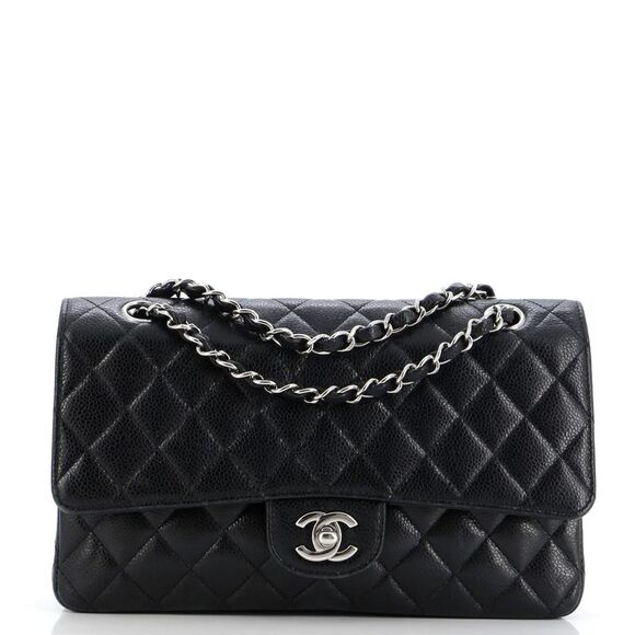 Chanel Handbags - Chanel Classic Double Flap Bag Quilted Caviar Medium Black